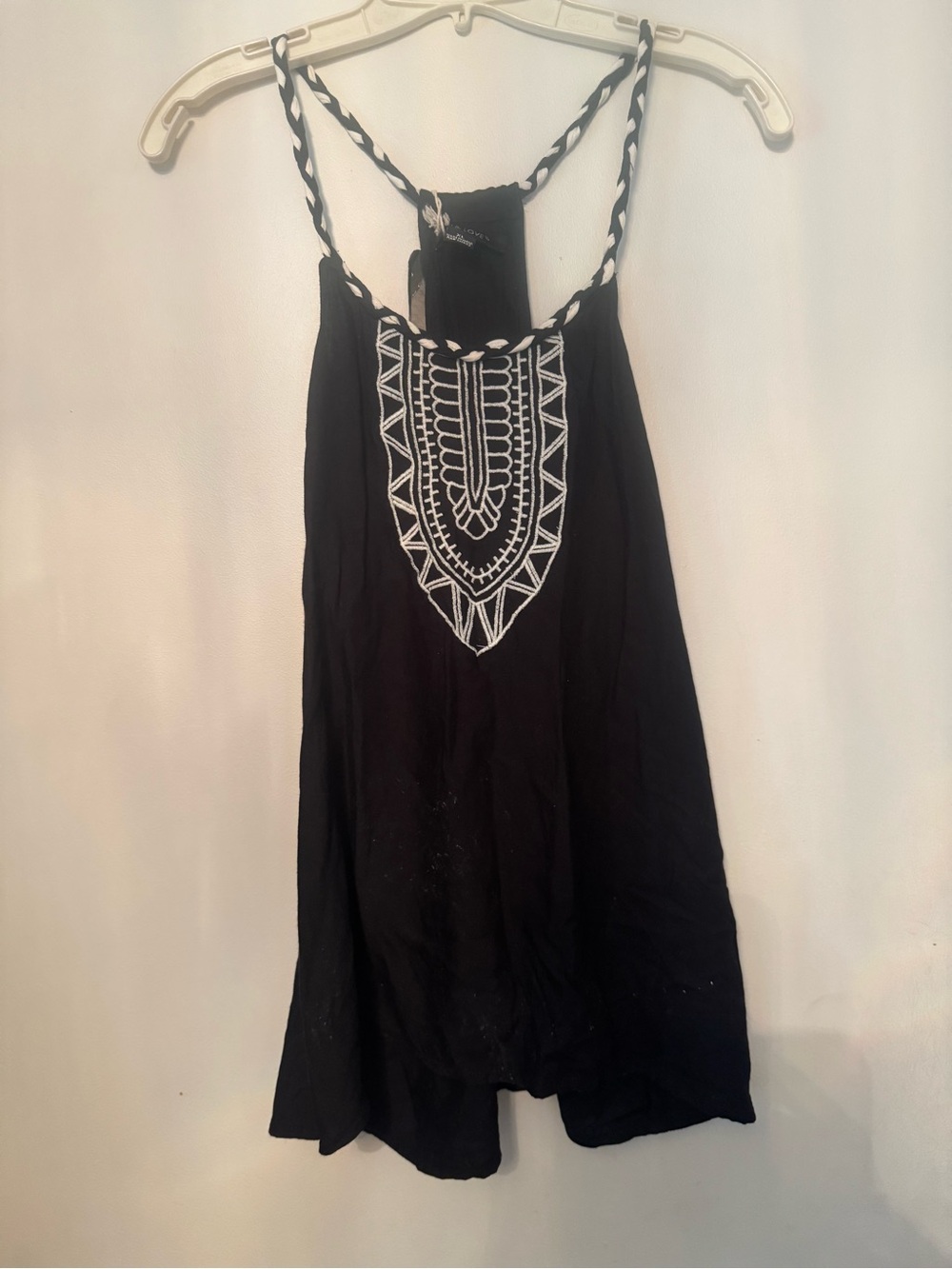 5th & Love Black Camisole with White Embroidered Front